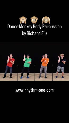 18K views · 156 reactions | 朗 Enjoy the dance monkey body percussion cover by richardfilz. The notation of the full arrangement can be found here: https://www.rhythm-one.com/en/digital-products/38-monkey-body-percussion-richard-filz.html #rhythmone #richardfilz #bodypercussion #dancemonkey | RhythmOne | Facebook
