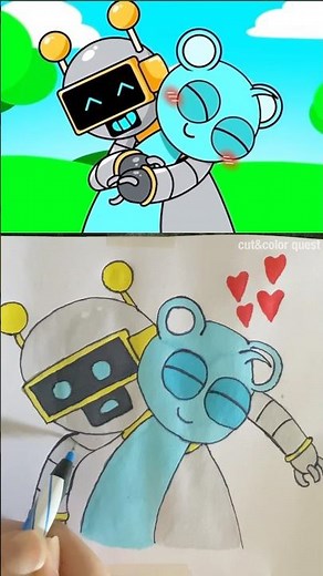 Funbot SAVES Sky 🩵Sprunki Drawing #sprunki #sprunkiincredibox #shorts