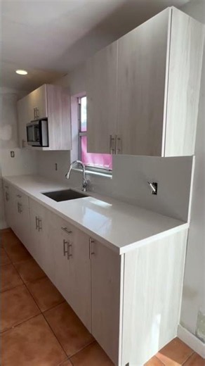 Small kitchen remodel cabinets with Quartz countertops and backsplash 😍 #kitchen #kitchenremodel
