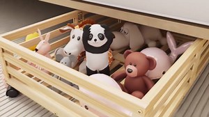 Bamboo Under Bed Storage Containers- Underbed Organizer with Wheels with Large Capacity Dust Bag,Sturdy Wood Rolling Under Bed Shoe Storage Organizer 2 Packs (Nature, 2 Packs (23.62"×16.54"))