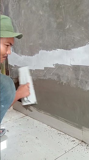 cement plastering using plastic trowel #trowel