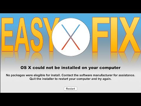 EASY FIX / OS X could not be installed on your computer