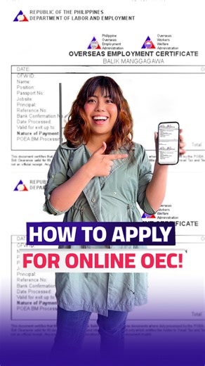 Emirates Loves Philippines on Instagram: "Here is a step-by-step guide on how to apply for an OEC (Overseas Employment Certificate) online. You can do this any time, anywhere! Share this with fellow OFWs in Dubai who are planning to travel this summer! #OFW #Dubai #OEC"