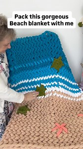 95 reactions · 6 comments | Pack this gorgeous Beach blanket with me. Want to make one yourself? Go to BeCozi YouTube channel to watch a video tutorial showing how to Hand knit this beauty. Yarn: BeCozi Chunky chenille yarn in Aquamarine, Turquoise, Tan and White at BeCozi.net 臨- - - - -#handknitting #handknit #chunkyknitting #chunkyknit #chunkyyarn #cozy | BeCozi | Facebook