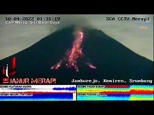 Rekaman 10 April 2022 Malam Hingga Siang Live Merapi - Indonesia's Mount Merapi - Volcano Eruption
