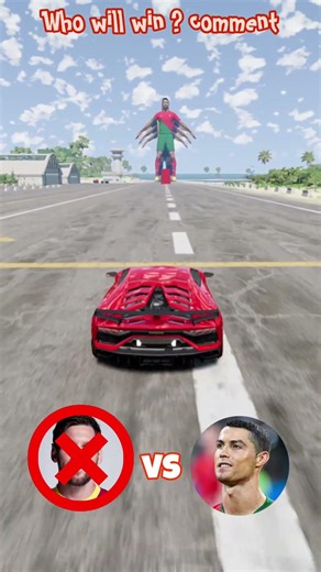 Cristiano Ronaldo vs Lionel Messi car jump challenge ! - BeamNG.Drive #2