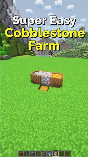 How to Make a Super Easy Cobblestone Farm in Minecraft – Easy | CupSapling #minecraft #shorts #easy