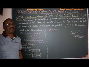 Solved Problem of finding Resultant - EM1.28 Engineering Mechanics in Tamil