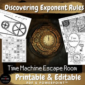 Math Escape Room DISCOVERING EXPONENT RULES Breakout Room Crack Code Printable
