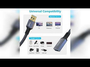 Review: USB 3.0 Extension Cable 20 FT Long Nylon Braided USB Male to Female Cable Heavy Duty U...