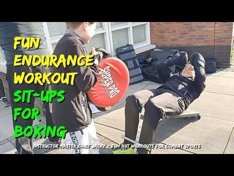 Hook Punch And Crunch Drill - Fun Workout - Sit-Ups For Boxing - Boxer’s Sit-Up Bench Training