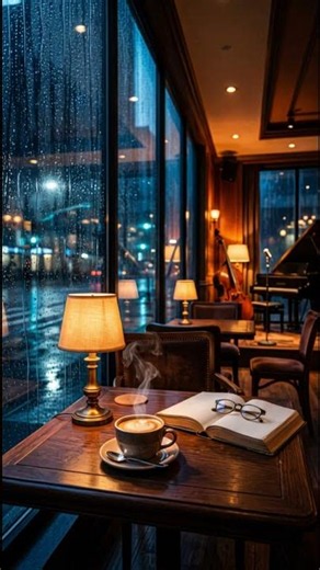 Peaceful Coffee Shop 🎷 Soft Rain & Jazz Background