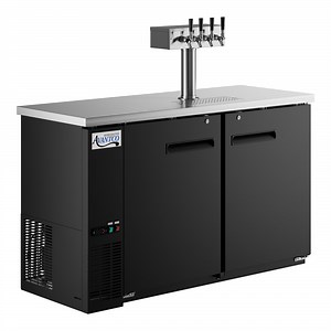 Avantco UDD-2-HC Four Tap Kegerator Beer Dispenser - Black, (2) 1/2 Keg Capacity