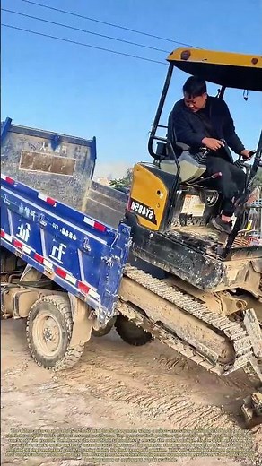 Loading Precision: The Micro-Excavator's Self-Loading Maneuver