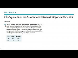 10.3 Chi Square Test for Associations between Categorical Variables - Example 3