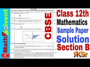Class 12 maths sample paper 2025-26 Sec B | maths sample paper CBSE class 12 | By RK Sir