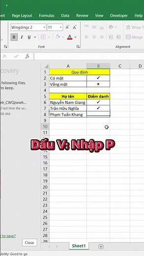 Tạo dấu tích trong excel như thế nào