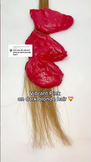 Vibrant Pink semi-permanent color mask on dark blonde hair 🩷 Pallure Color Pigment Refresher
