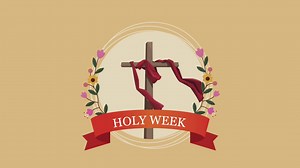 Holy week lettering animation with cross and ribbon | Premium Stock Video Footage