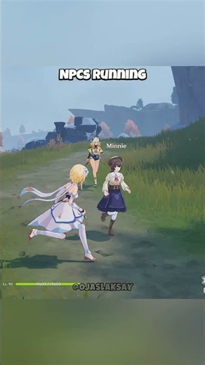 How characters Running vs NPCs Running #genshinimpact #genshin