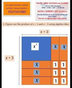 Factorization using Algebra Tiles // class 9 // CBSE // GANIT MANJIRI Solution // 9527547380