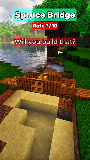 easy spruce bridge Minecraft