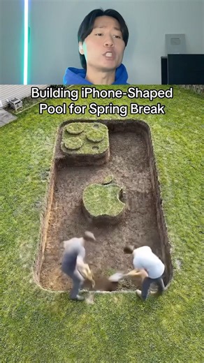 Building iPhone-Shaped Pool for Spring Break💀