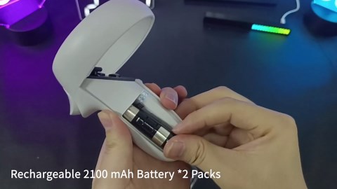 Eslick Charging Dock for Oculus Meta Quest 2, Charging Station Supports LED Indicator Meta Quest 2 VR Headset, with 2 Rechargeable 2100mAh Batteries, USB-C Charger and Cable