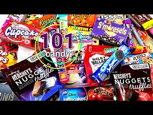 101 Candies Opening New Oreo Chips Ahoy Nature valley M&M's Hershey's nuggets Cookie dough Bites
