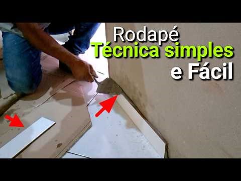 Simple and quick technique for installing ceramic or porcelain baseboards.