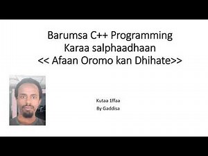 computer programming in afaan oromoo