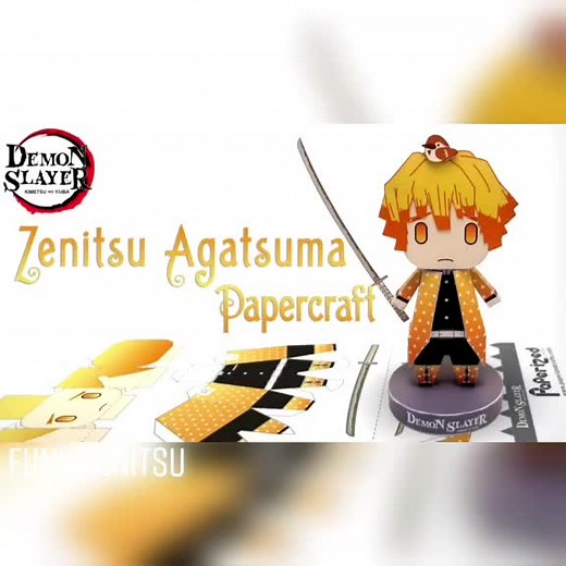 Demon Slayer: Plantillas Paperized de Zenitsu