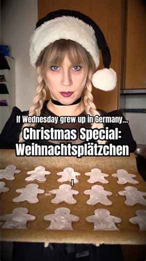 🖤 If Wednesday grew up in Germany… Christmas Special: Christmas Cookies 🍪 #comedyshorts #wednesday