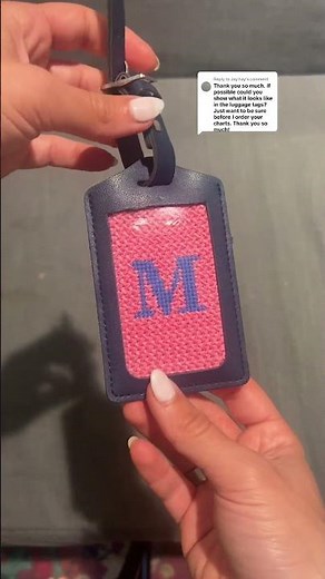 Here’s the finished luggage tag! Tutorial coming on how I finish these #needlepoint #travel #craft