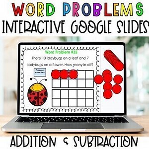 Ten Frames Addition & Subtraction within 20 Word Problems Fun Math Google Slides