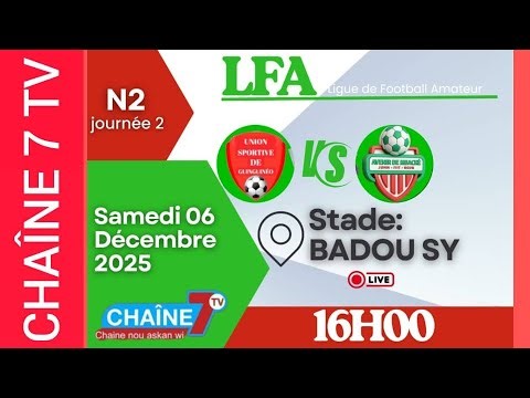 🛑EN DIRECT STADE BADOU SY DE GUINGUINEO 2EM JOURNÉE NATIONALE 2 UNIO SPORTI DE GUINGU VS AVENIR MBA