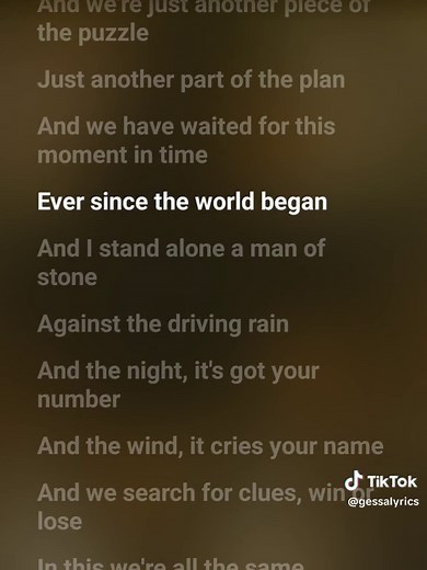 Ever Since The World Began Karaoke Lyrics Guide