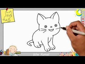 Katze zeichnen lernen einfach schritt für schritt für anfänger & kinder 3