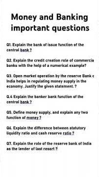 Important question of money and banking class 12 #12boardexam #cbseboard #economics #class12