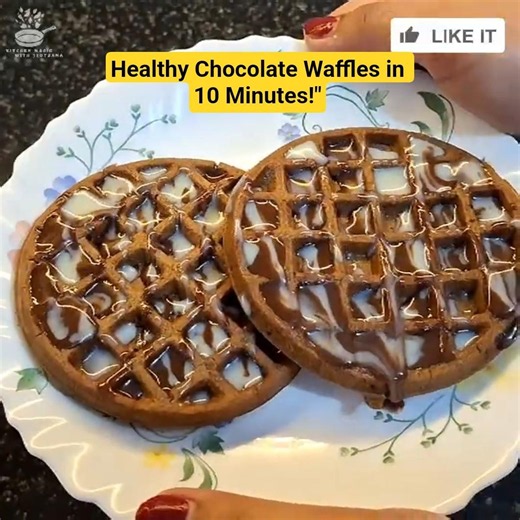 Crispy Atta Chocolate Waffles in Just 10 Minutes! 🧇🍫 | Healthy Eggless Waffle Recipe #shorts