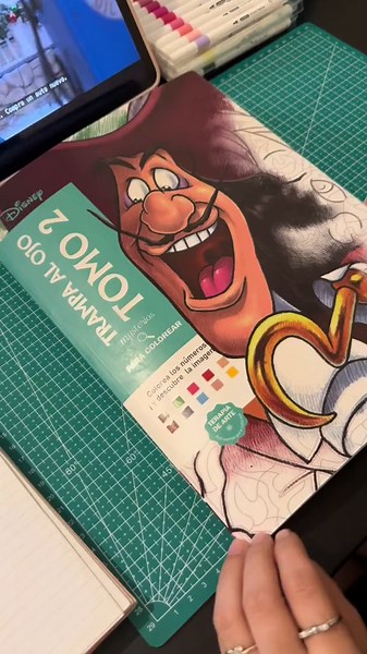 Coloring Disney Villain Ursula with Acrylic Markers | Disney Mystery Colouring Book