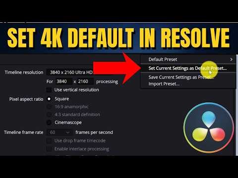 How to Set Default 4K Timeline Resolution in DaVinci Resolve
