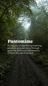 Pantomime (pronounced PAN-tuh-mahy-m) originates from the Greek words pantos (all) and mimos (mimic), referring to a performer who acts out all parts of a story through silent gesture. In a single sense, it is the art of conveying emotions, actions, or narratives using only bodily movements and facial expressions rather than speech. Example :- There were singing, games, dancing and pantomimes. #gesture #poeticwords #poet #stage #Emotions | Vocabulary
