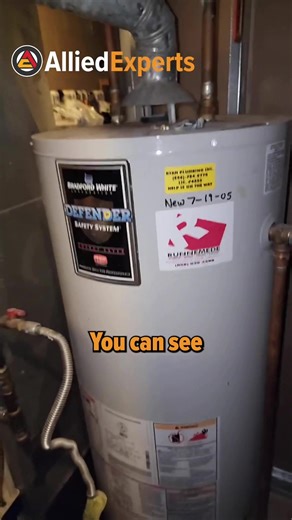 Water heater flue pitched horizontally - major signs of backdrafting issues!💧♨️ - - - The general rule of thumb for pitching a water heater flue is have a quarter inch of rise for every foot of run. Well, for this water heater, much of the flue pipe looks like it's pitched horizontally. When a flue isn't pitched correctly, you'll often find signs of backdrafting on top of your water heater near the exhaust. The exhaust spills back into the home and can be a health and safety issue for you, your