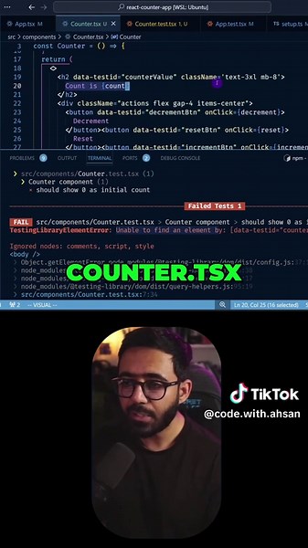 React Testing Library Tutorial: Counter Component Tests