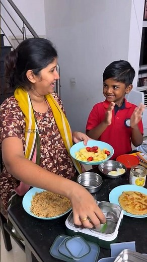 Honeybee🍯இன்னைக்கு school-க்கு போகல🤩💢|#saranareen #haadhvik #comedy #youtubeshorts #lunch #shorts