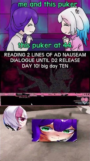 day 10 of reading 2 lines of ad nauseam dialogue until d2 release #visualnovel #indiegame #adnauseam