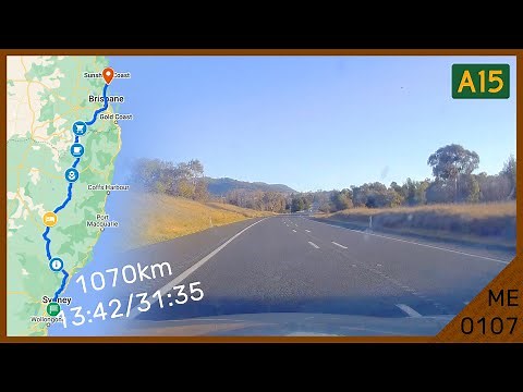 Sunshine Coast to Sydney Time Lapse! (via A15 New England Highway)