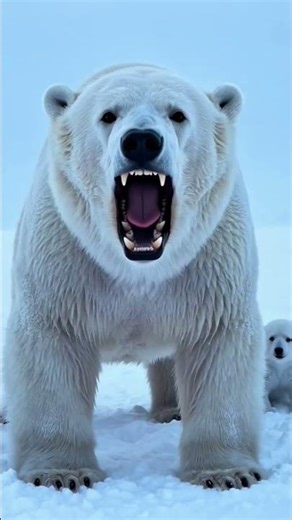 Polar Bear Protects Her Cub in Brutal Arctic Storm | Real GoPro POV Encounter 🐻‍❄️
