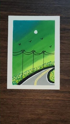 Easy Road Scenery 🌄 Oil Pastel Drawing for Beginners
